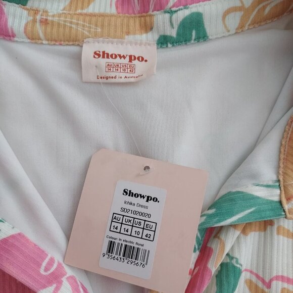 Showpo Short Sleeve Ichika Mini Dress in Electric Floral Size 10 - Picture 10 of 11